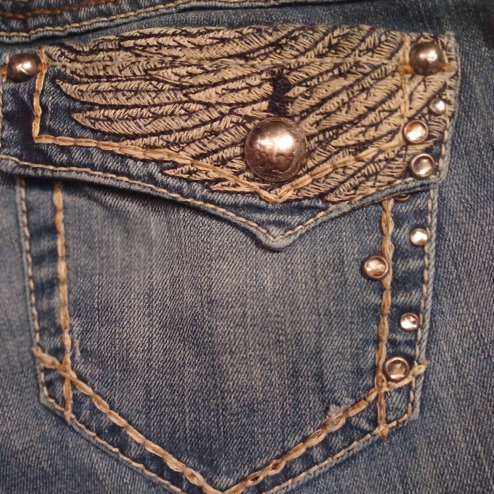 Ariat Ruby Distressed Bootcut Jeans With Eagle Pa… - image 9